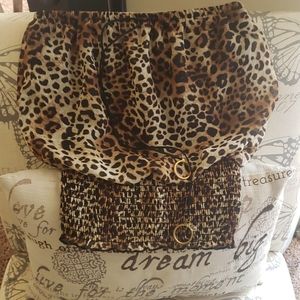 NWOT Cheetah Print Strapless Blouse